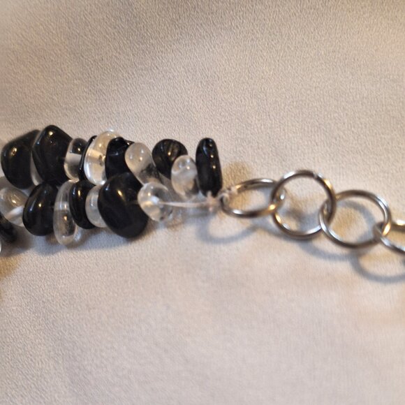 Artisan Handmade Quartz Black Tourmaline Stone Chip Double Stand Necklace - Picture 5 of 8